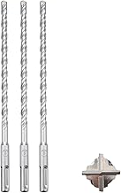 SDS Plus Drill Bit Set 8 x 210 mm, Concrete Drill Bit with 4 Carbide Cutting Edges and Double Helix for Concrete and Masonry (3 Pieces)
