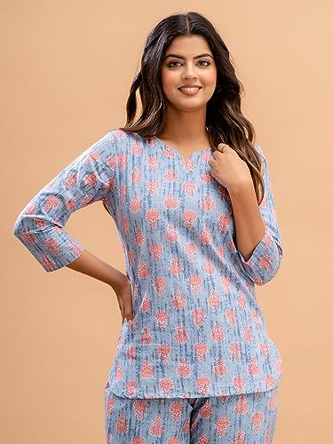 Image of feranoid Women Full Sleeves Cotton Nightsuits