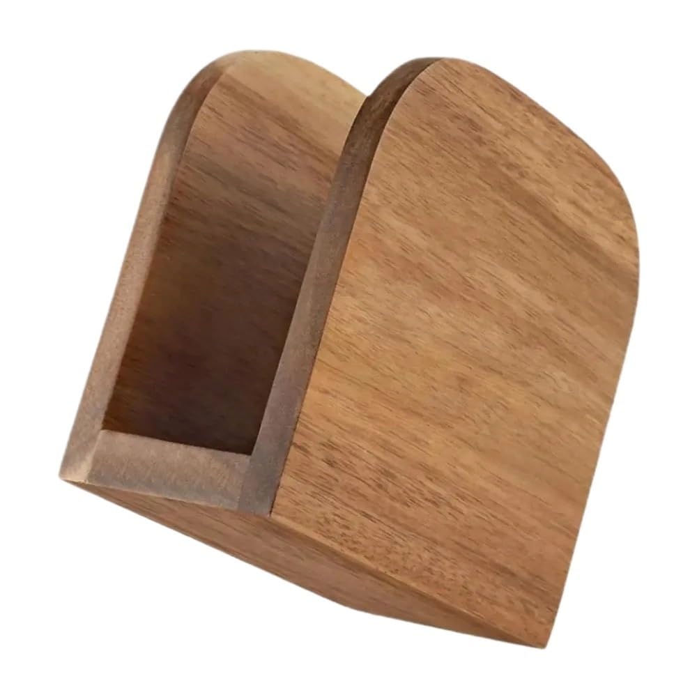 Classic Wooden Napkin Holder Countertop Dining Table Decoration Standing Dispenser Tissue Box Party