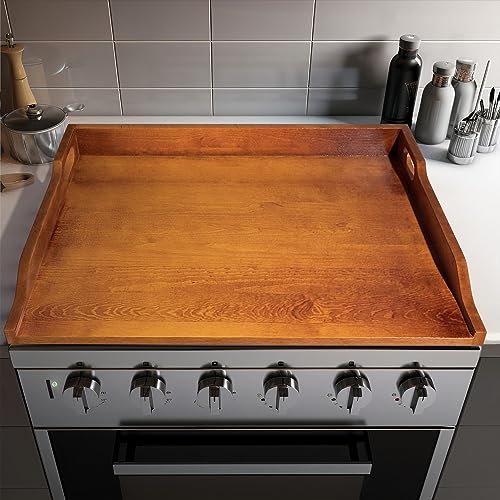 Meliusly® Solid Wood Stove Top Cover Board (30x22 inches, Solid Pine) Noodle Board Stove Cover for Electric and Gas Stove, Wooden Stove Top Cover Boards, Large Oven Covers Farmhouse Stovetop Tray