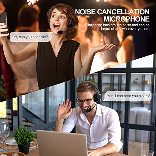 Sarevile Trucker Bluetooth Headset, V5.2 Wireless Headset With Upgraded Microphone Ai Noise Canceling, On Ear Bluetooth Headphone With Mute For Driver Office Call Center #TOP4