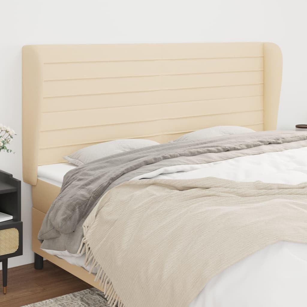 Reposacabezas clásico de tela crema de 163 cm, altura ajustable 118/128 cm, patas de madera, proporciona un excelente soporte para la espalda mientras lee o ve la televisión.