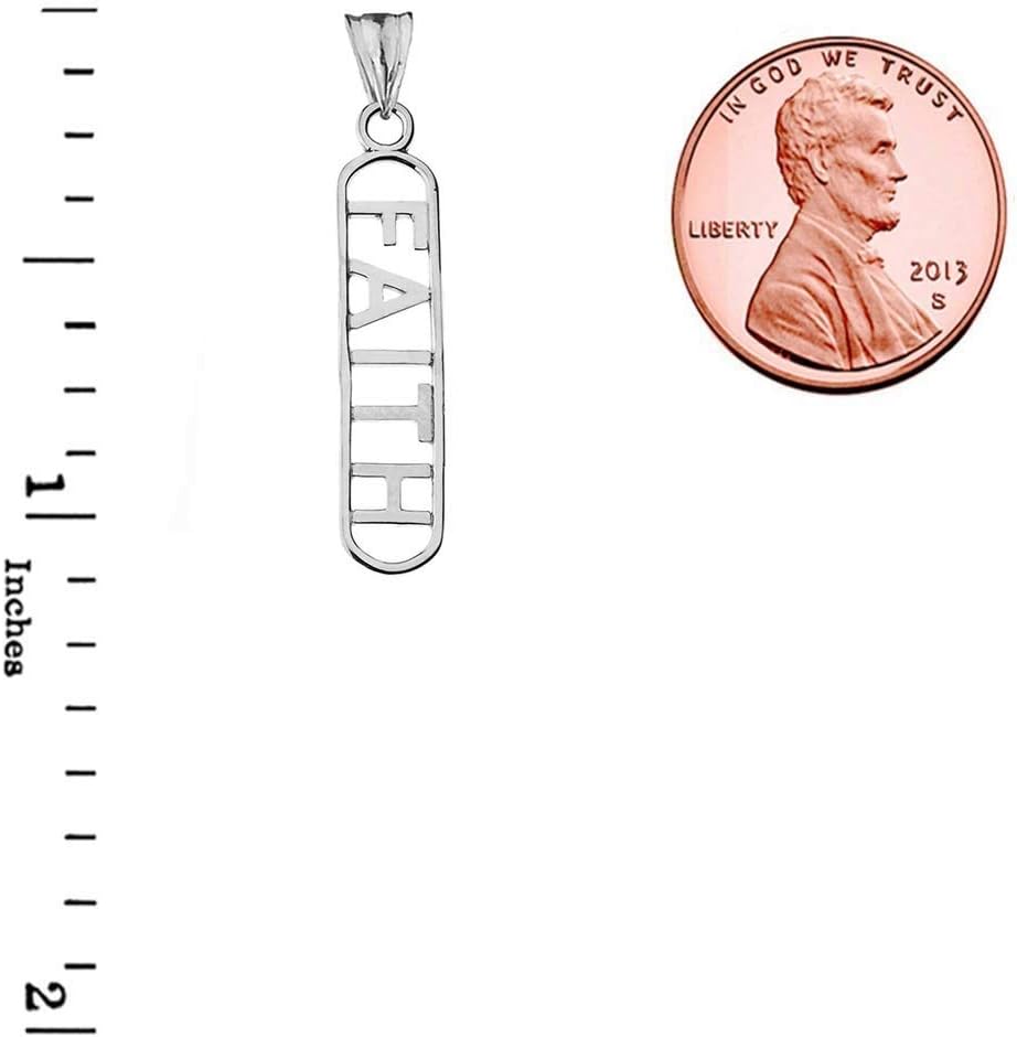 Religious Jewelry Fine Sterling Silver Faith Pendant Necklace