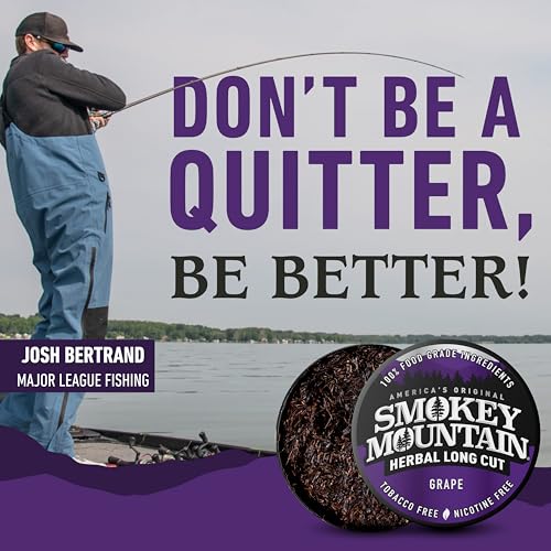 Image of Smokey Mountain Herbal Long Cut - Grape - 10 Can Box - Tobacco Free and Nicotine Free Snuff