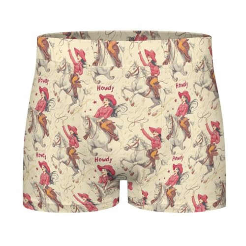 Pink Cowgirl Print Mens Underwear, Soft Boxers for Men, Moisture-Wicking Breathable Boxer Briefs3