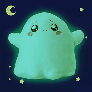 KLFAN New Ghost and Canny and Boxy and Rocky and Foxy Plush Glow in The Dark Toy Set,20cm/7.8in Cute Anime Ghosty Plush Doll for Fans Role Playing(Ghosty)