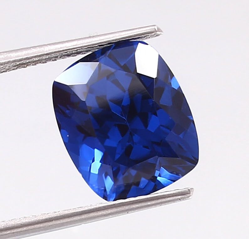 Saphir bleu bleuet naturel 10x12mm en forme de coussin facetté - 2