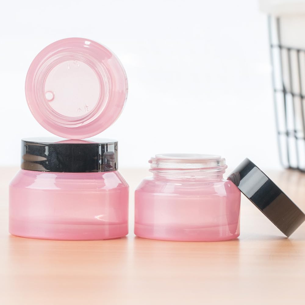 20 Stück 15/30/50g Nachfüllbare Glasbehälter Mit Deckel Fläschchen Kosmetikbehälter Leere Creme-Körperbutter-Peeling-Gläser Behälter Kosmetik Make-Up Töpfe Container (15G,Braun)
