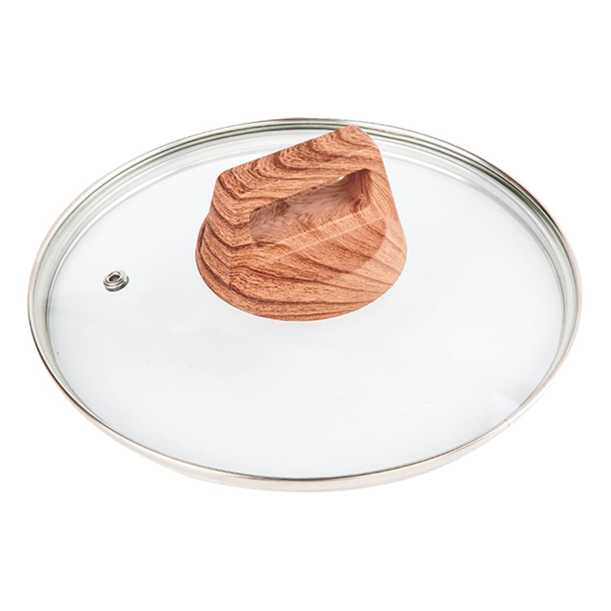 Tapa de Vidrio Templado Utensilios de Cocina de Acero Inoxidable Utensilios de Cocina de Metal Tapa de Olla Tapa de sartén Universal de Acero inoxidable-34CM