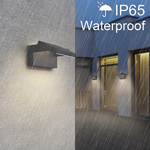 Klighten 24W Außenlampe Aussenleuchte Wand, Wasserdicht IP65 Wandleuchte Außen Innen Wandlampe mit Schwenkbar LED Panel… – Bild 5