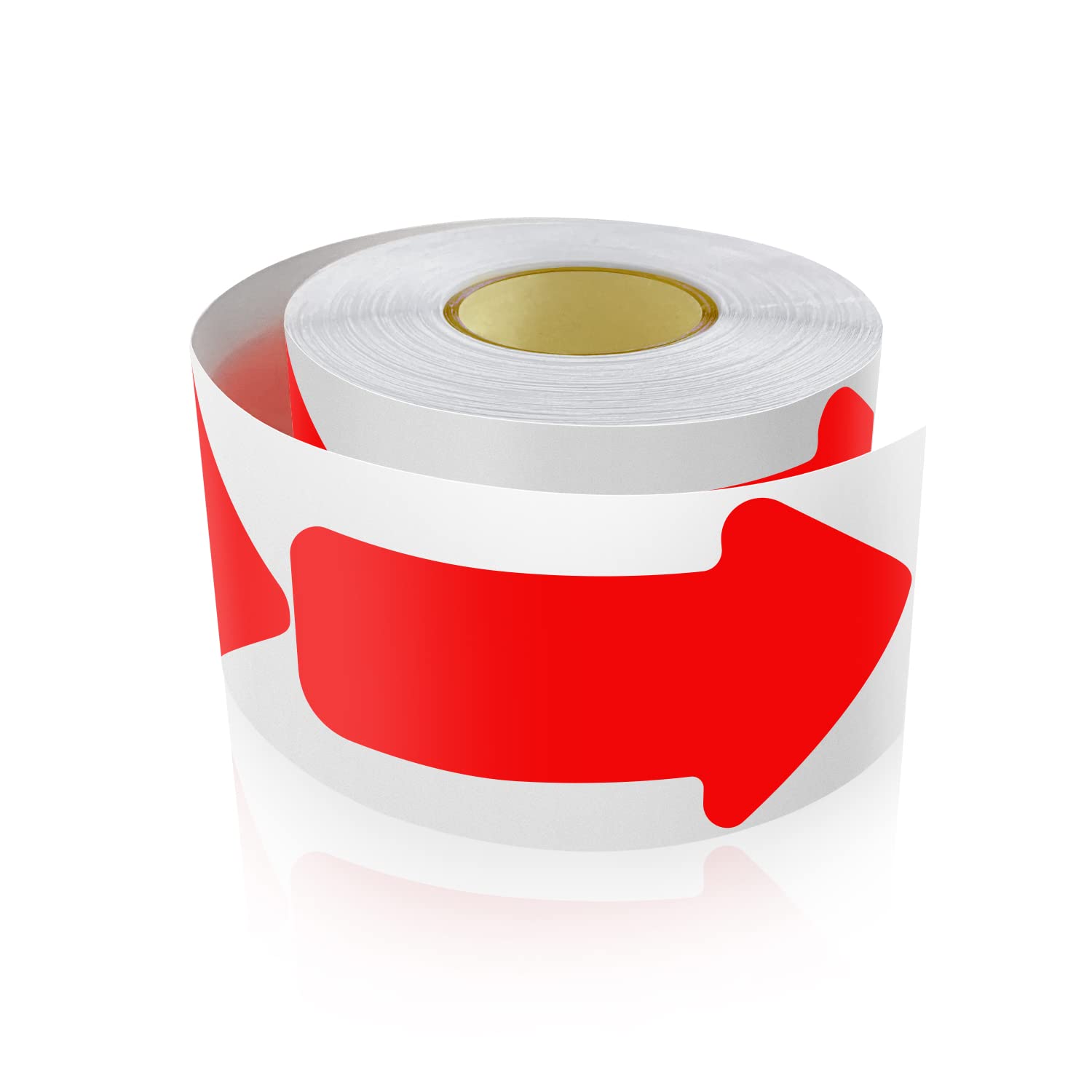 Arrow Floor Stickers Vinyl 5 x 10 cm Self-adhesive Direction Arrows Sign Waterproof Removable 200 Labels per Roll Red