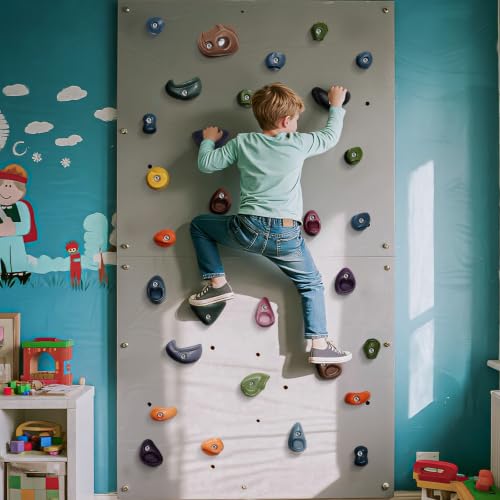 Image of 32Pcs Rock Wall Climbing Holds for Kids, Climbing Grips for Indoor /Outdoor
