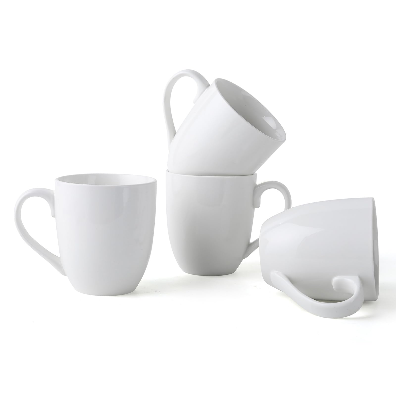 16OZ Ceramic Coffee Mugs Set, Large White Coffee Cups with Handles, Porcelain Mug Sets for Milk, Tea, Latte, Mocha, Cocoa, Cappuccino, Dishwasher Safe