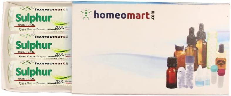 homeomart.com Sulphur Homeopathy Pellets (Pills) in 1M Potency, Pack of 3