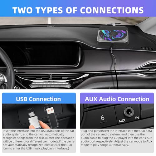 Image of Portable CD Player for Car, External Car CD Player with USB /AUX Ports, Anti-Skip, Universal Music Player for Vehicle, Laptop, TV, Computer, Plug & Play