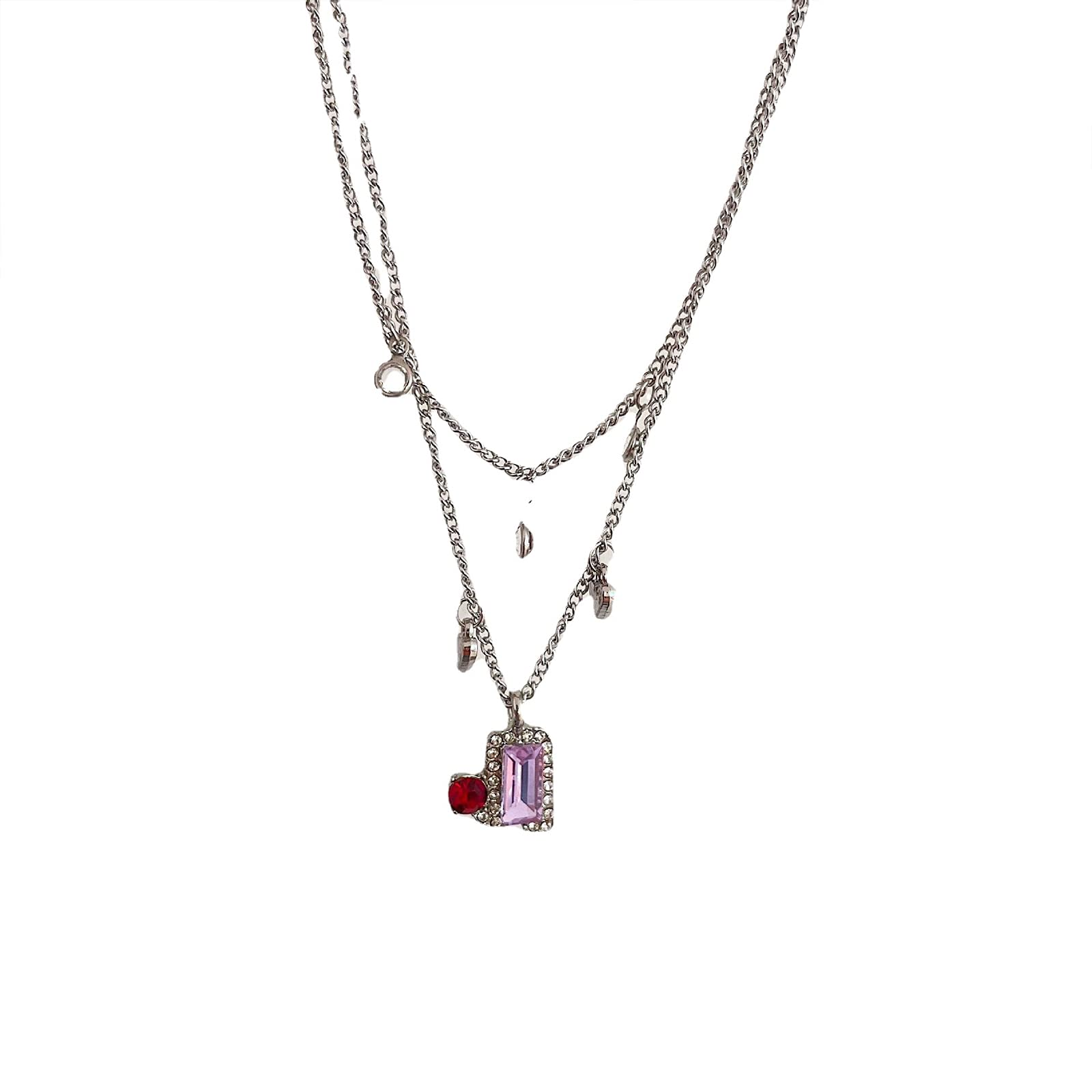 Collier en zircon violet de haute qualité et sa fine chaîne de clavicule