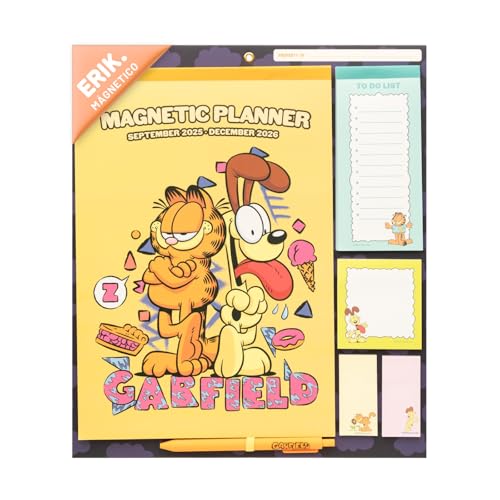 Calendario Magnetico Nevera 2026 Garfield - Calendario Familiar 2026 pared : Planificador mensual con Iman | Incluye Pegatinas, Notas Adhesivas y Cuelga Fácil [16 MESES]