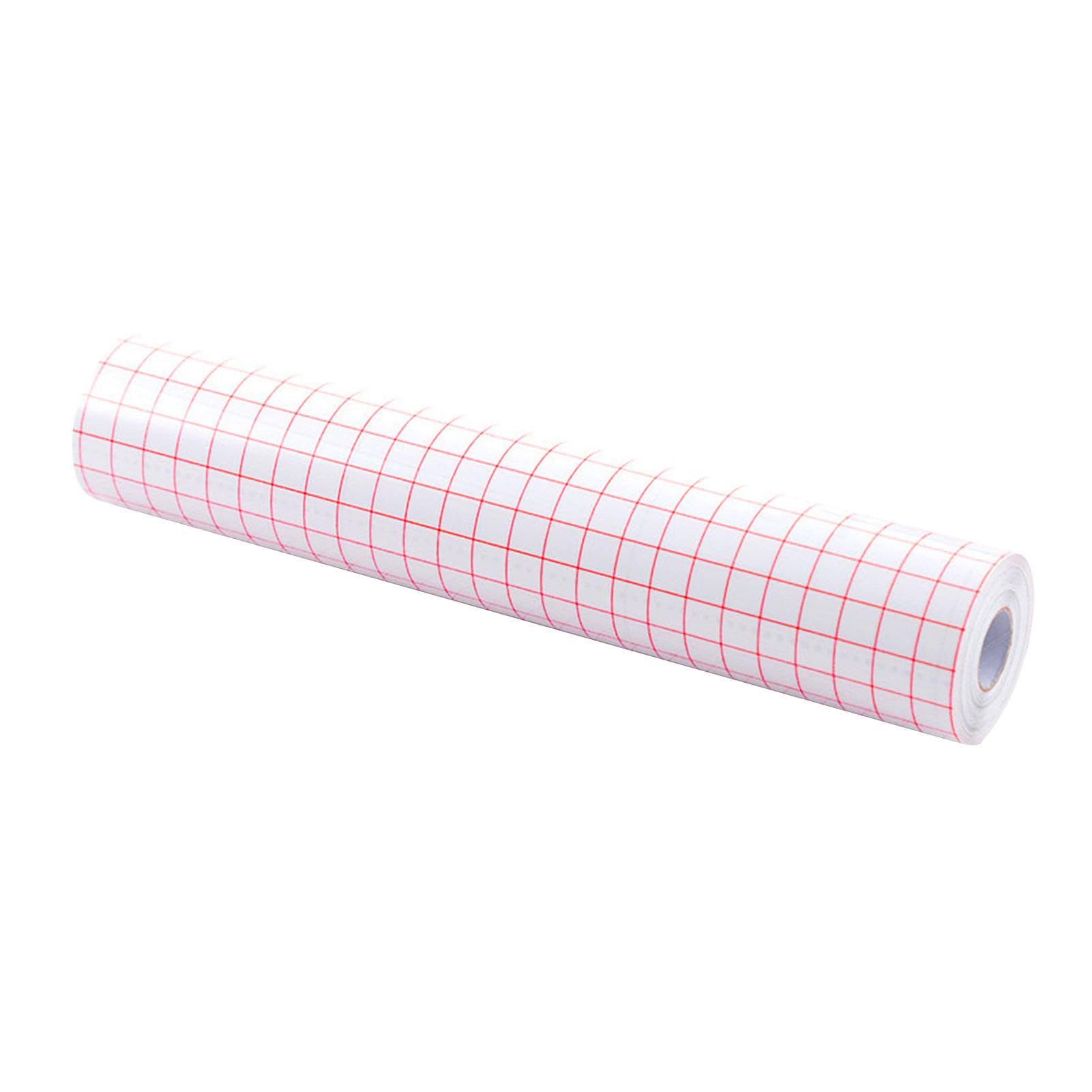 Phonojen Transfer Tape for Vinyl, 12" x16.4FT Transfer Tape with Red Alignment Grid, Medium Tack Transfers Paper for Party Decoration, Cups, Windows and Stickers