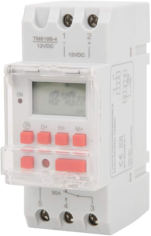 Timer Control, 7 Day Digital Programmable Timer, 12V DC 30A Heavy Duty