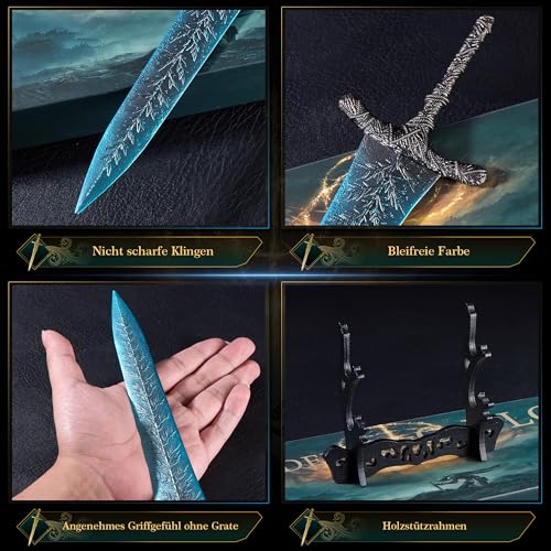 SANYOUGAME Eldens Rings Dark Moon Großschwert-Modell mit Ausstellungsständer 30 cml Vollmetall-Spiel-Requisiten Dekorationen Sammlung Geschenke Büro-Desktop-Dekoration Ornamente