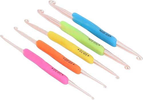 Miniatura 3 de Juego de ganchos ergonómicos de ganchillo de agarre suave, agujas de ganchillo, kit de ganchillo para adultos principiantes, gancho ergonómico extra