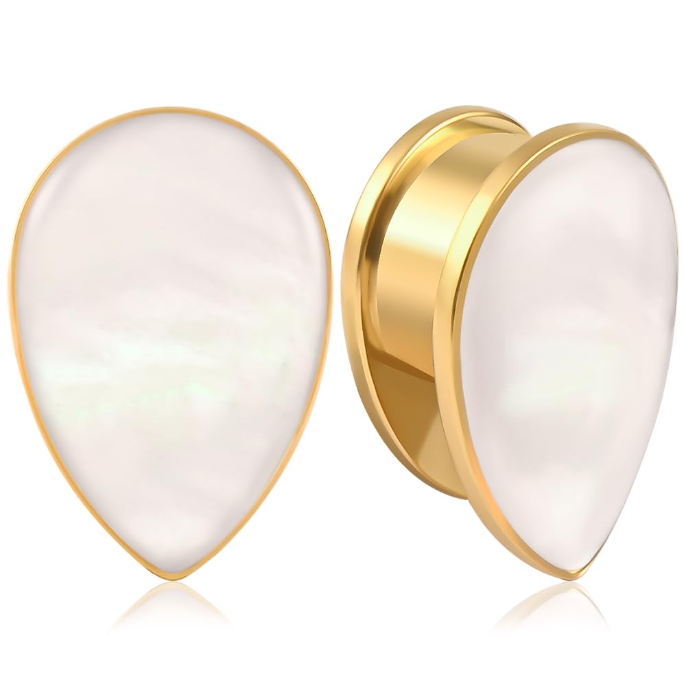 Vankula Dilatatori Lobo Single Flared tunnel dilatatore orecchie in Acciaio inossidabile Conchiglia a goccia lobi piercing espansori Gioielli Uomo Donna 6mm a 25mm