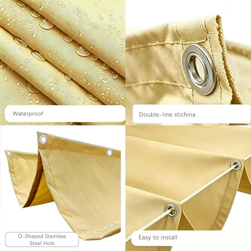Voile d'ombrage bâche dombrage crème résistante pour extérieur - 6