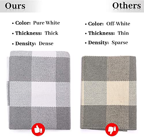 Earthall Gray Buffalo Plaid Rugs 8'X10', Grey And White Area Rug, Cotton Hand-Woven Checkered Area Rug Gray, Washable Outdoor Rug Farmhouse/Front Porch/Living Room/Laundry Room #TOP3