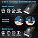 INVJOY Manscape Body Trimmer for Men, Waterproof Electric Razor/Shavers with Dual-Head for Facial, Pubic & Groin Hair Grooming, Ceramic & Foil Blades Hair Trimmer with LED - Birthday Gift for Him Dad