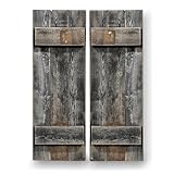Rustic Revival | Rustic Shutters Made from 100% Reclaimed Weathered Wood – Set of 2 – Farmhouse Barnwood Style Wall Decor – Real Wood Handmade in The USA (11'x30')