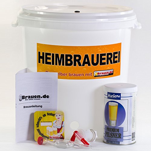 Set de elaboración de cerveza Pils – Pilsner autoelaborar (12 – 20 litros) – Ideal para principiantes o como regalo de cerveza, incluye instrucciones de destilación