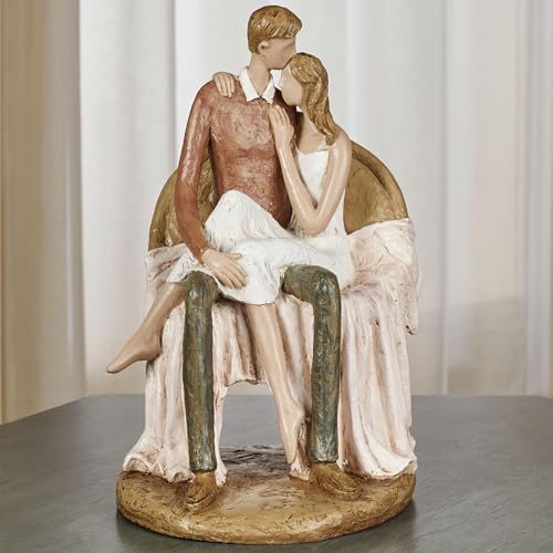 Escultura de Mesa Romántica Pareja 14 Pulgadas Alta miniatura 2