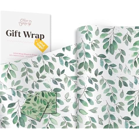 Luxury Eucalyptus Floral Gift Wrap Sheets Cover