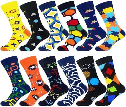 WeciBor Herren Socken aus gekämmter Baumwolle lustigen Motiven | 80 % Baumwolle Mehrfachpack, lustige Socken für den Alltag, originelles Geschenk, vielseitig einsetzbar, Weihnachts