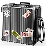 Beats Fit Pro Case Cover, KOREDA Funny Suitcase Design Case for Apple Beats Fit Pro 2021, Cute Fashion Protective Hard Case for Women Men with Keychain (Black)