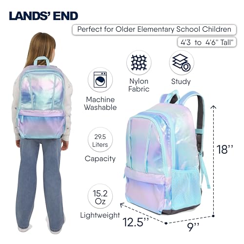 Image of Lands' End Unisex Kids Large ClassMate Lightweight Durable Elementary School Backpack, Pastel Lilac
