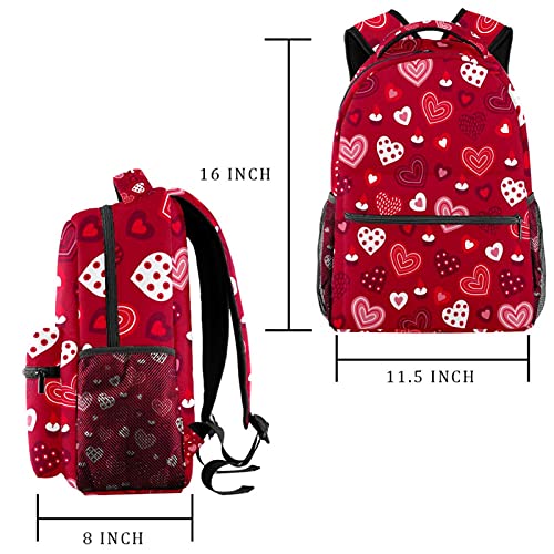 Sac à dos de voyage enfant avec porte-bouteille imprimé cœur rouge et bougies - 2