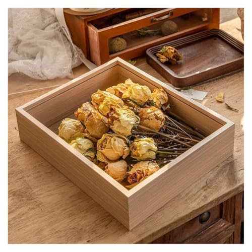 Marco profundo caja de sombra transparente para decorar mesas con flores secas 7