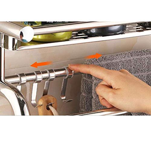 Support serviette mural anti-rouille 60cm avec crochets - 4
