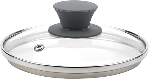 Miniatura 1 de Semetall Tapa de silicona de 6 pulgadas para ollas y sartenes, tapa de vidrio templado con mango resistente al calor, transparente