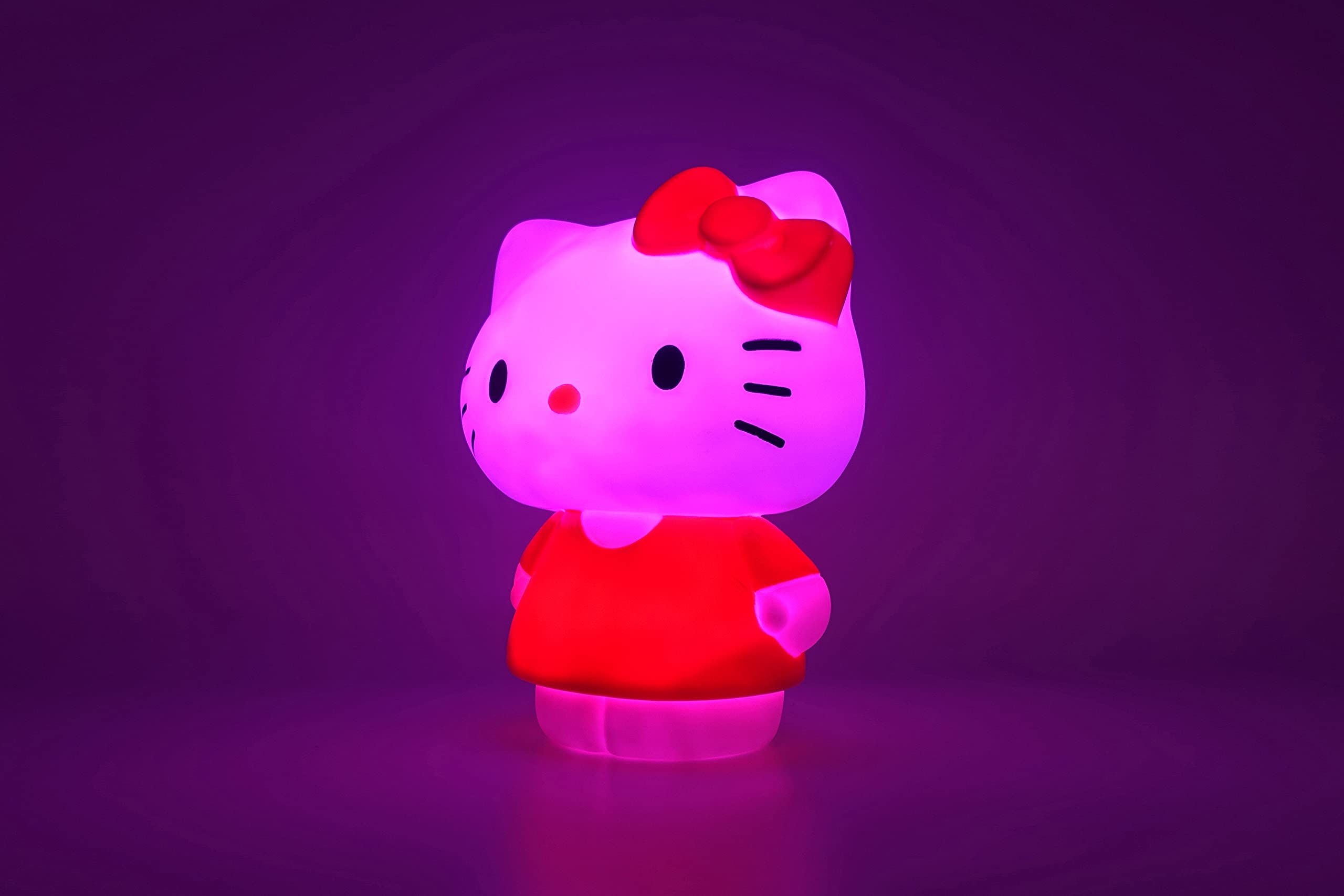 Teknofun Hello Kitty Rot LED Lampe mit 7 Farben, 25cm