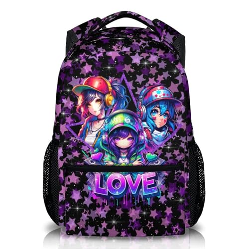 CustomWish Backpack for Kids Girls Bookbag for School Travel Durable Pop Style Schoolbag for Kindergarten Elementary Primary