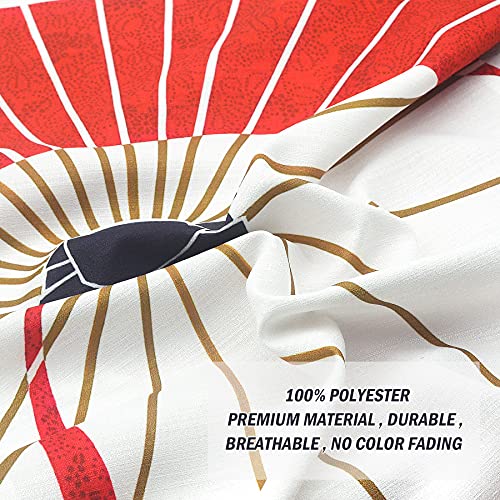 LIGICKY Japanese Noren Curtain Japanese Style Doorway Curtain Panels Traditional Red and White Umbrella Printed Door Tapestry Room Divider Curtains for Kitchen Sushi 33.5" Width x 59" Long - Image 4