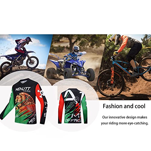 Menutt Racing Men's Long Sleeve Off-Road Mexico Jersey Mountain Bike Mtb Jersey Downhill&Motocross Shirts #TOP3