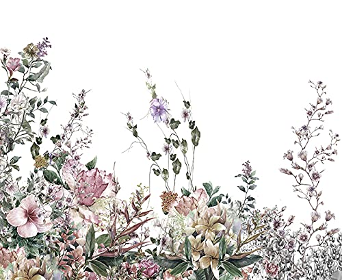 Papier peint intissé fleurs de terrain 208x146cm pour masquer les défauts muraux