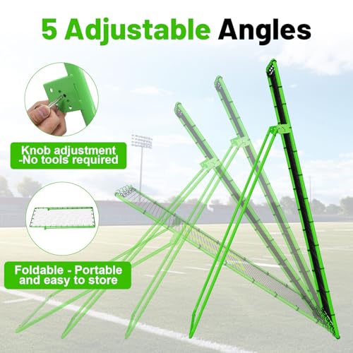 image for POWSAWER 4×7ft Rebounder Net，Soccer Rebounder with Adjustable 5 Ang