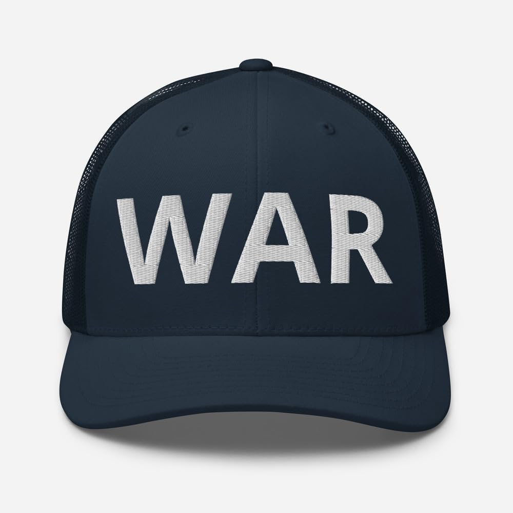 Dustin Poirier Marvin Hagler War Embroidered Trucker Hat - War Hat - Mesh Back Structured Cap