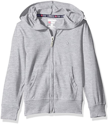 Limited Too Girls' Long Sleeve Zip Front Jersey Hoodie