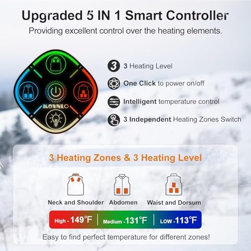 Image of KOVNLO Women's Heated Vest, (Battery Not Included) Smart Controller with Lights Out, Electric Heated Jackets