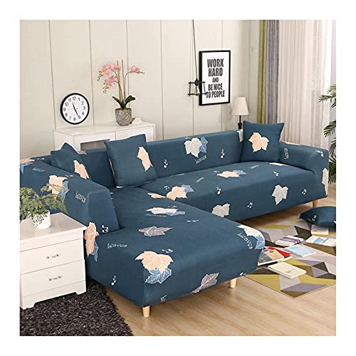 Daesar Stretchable Sofa Covers, Sofa Slipcover Maple Leaf Sofa Covers Blue Grey (Polyester 1 Seater) #TOP3